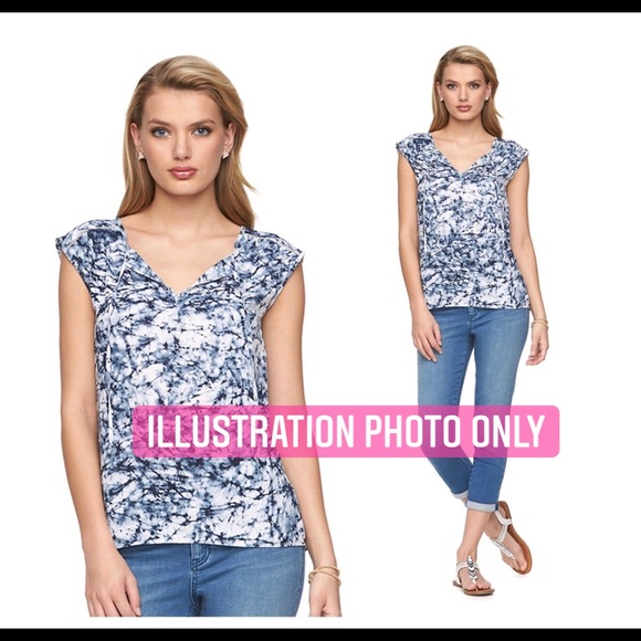 NEW JUICY COUTURE Tie-Dye Peasant Top Blouse Shirt Small Women’s - Picture 12 of 16